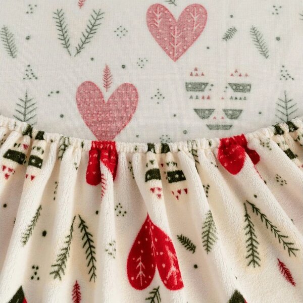 Cearsaf Cocolino microplus cu elastic WINTER HEARTS 90x200 cm colorat