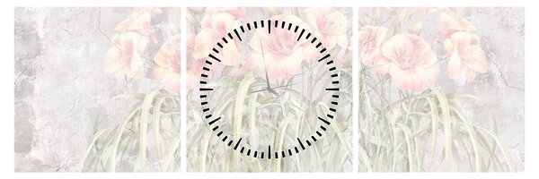 Tablou - Fresca crinilor (cu ceas) (90x30 cm)
