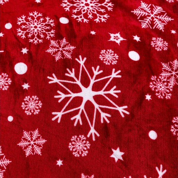 Cearsaf Cocolino microplus cu elastic SNOWFALL 90x200 cm rosu