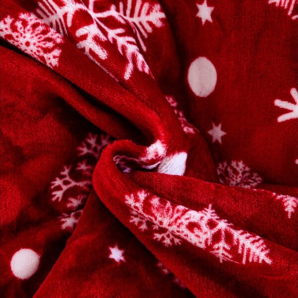 Cearsaf Cocolino microplus cu elastic SNOWFALL 90x200 cm rosu