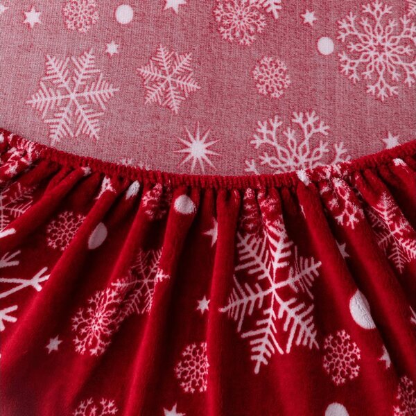 Cearsaf Cocolino microplus cu elastic SNOWFALL 90x200 cm rosu