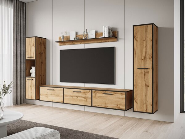 Mobilier living Ikinra XL (Stejar wotan + Negru) . 1104554
