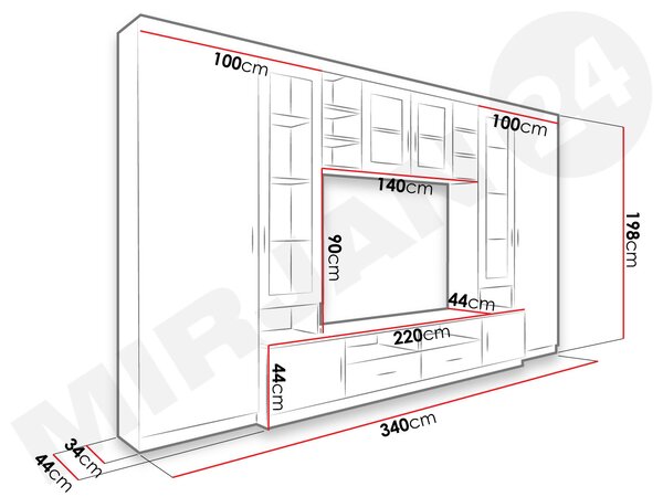 Mobilier living Merasoja (Stejar sonoma + Alb) (cu iluminat LED). 1104563