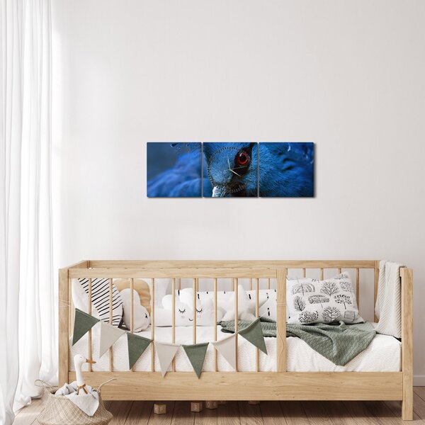Tablou - Porumbel încoronat (cu ceas) (90x30 cm)