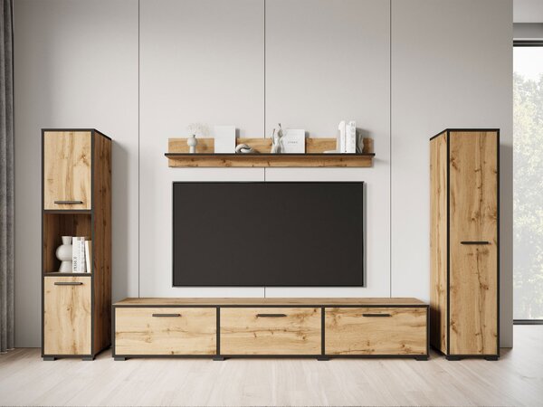 Mobilier living Ikinra XL (Stejar wotan + Negru) . 1104554