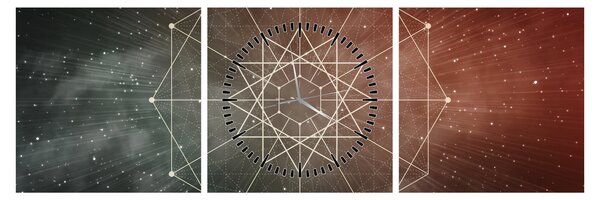 Tablou - Dodecagrama cosmică (cu ceas) (90x30 cm)