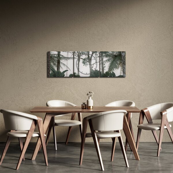Tablou - Jungla în ceața dimineții (cu ceas) (90x30 cm)