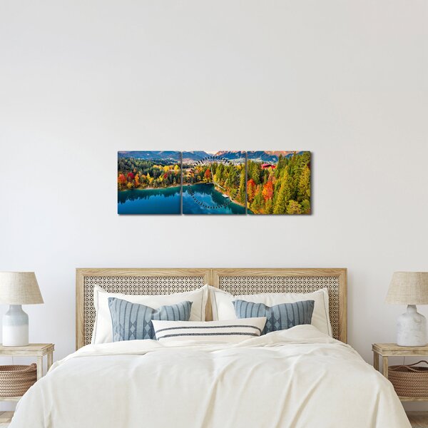 Tablou - Lacul Urisee, Austria (cu ceas) (90x30 cm)
