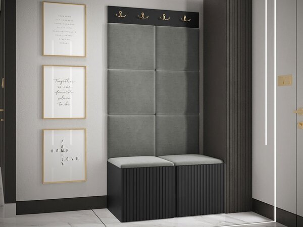 Mobilier hol Tewarota Slim IV (Negru + Gri) . 1104849