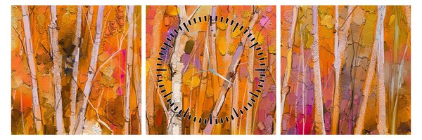 Tablou - Pădurea toamna (cu ceas) (90x30 cm)