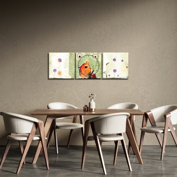 Tablou - Sufletul unei păsări (cu ceas) (90x30 cm)