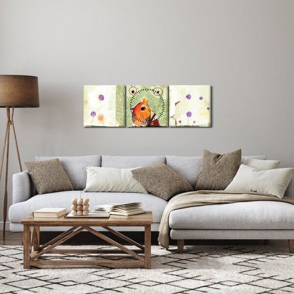 Tablou - Sufletul unei păsări (cu ceas) (90x30 cm)