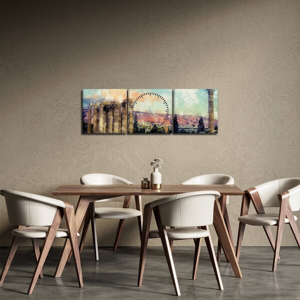 Tablou - Acropole, Atena, Grecia (cu ceas) (90x30 cm)
