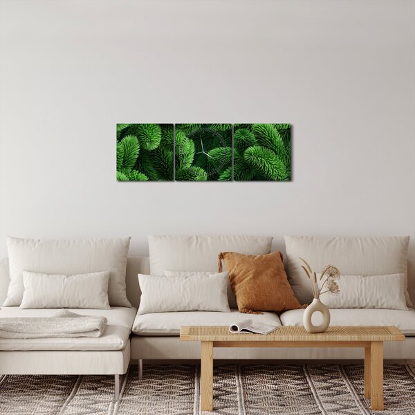 Tablou - Ramuri de conifere (cu ceas) (90x30 cm)