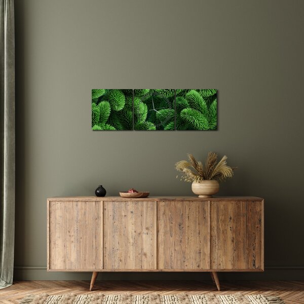 Tablou - Ramuri de conifere (cu ceas) (90x30 cm)