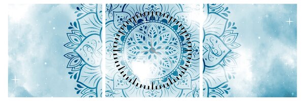 Tablou - Mandala cerească (cu ceas) (90x30 cm)