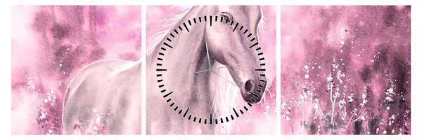 Tablou - Cal pictat (cu ceas) (90x30 cm)