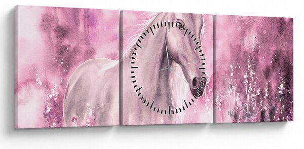Tablou - Cal pictat (cu ceas) (90x30 cm)