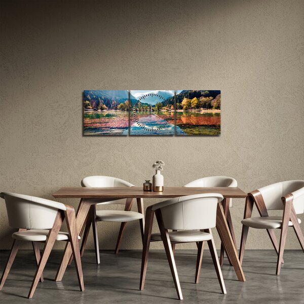 Tablou - Lacul Jasna, Gozd Martuljek, Alpii Iulieni, Slovenia (cu ceas) (90x30 cm)