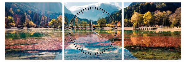 Tablou - Lacul Jasna, Gozd Martuljek, Alpii Iulieni, Slovenia (cu ceas) (90x30 cm)
