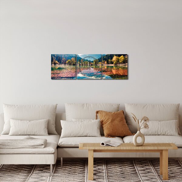 Tablou - Lacul Jasna, Gozd Martuljek, Alpii Iulieni, Slovenia (cu ceas) (90x30 cm)