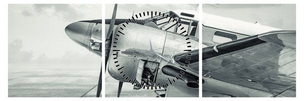 Tablou - Avion (cu ceas) (90x30 cm)