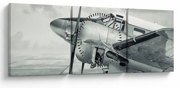Tablou - Avion (cu ceas) (90x30 cm)