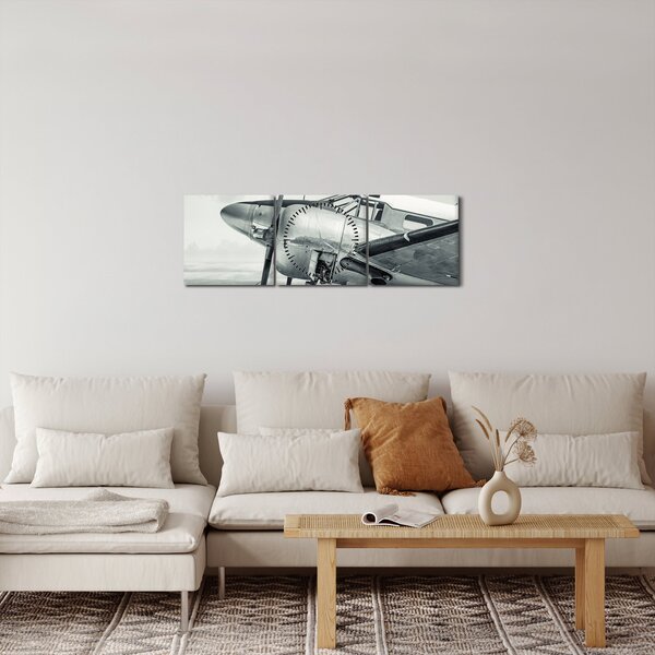 Tablou - Avion (cu ceas) (90x30 cm)