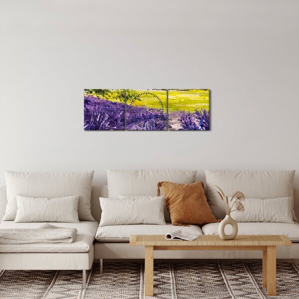 Tablou - Provence, Franța, pictură în ulei (cu ceas) (90x30 cm)