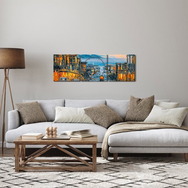 Tablou - Telecabină, San Francisco (cu ceas) (90x30 cm)