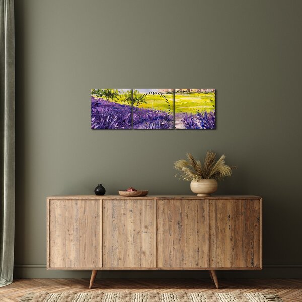 Tablou - Provence, Franța, pictură în ulei (cu ceas) (90x30 cm)