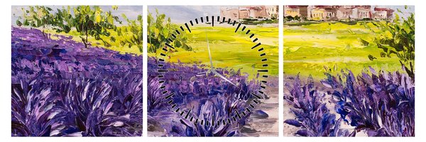Tablou - Provence, Franța, pictură în ulei (cu ceas) (90x30 cm)