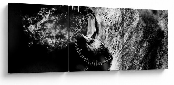 Tablou - Portretul unei leoaice (cu ceas) (90x30 cm)