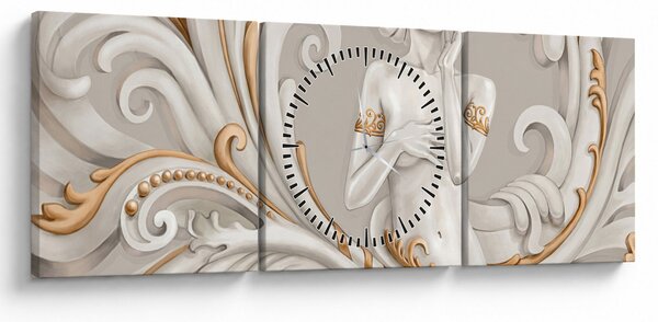 Tablou - Imagine a zeiței într-un fundal ornamental (cu ceas) (90x30 cm)