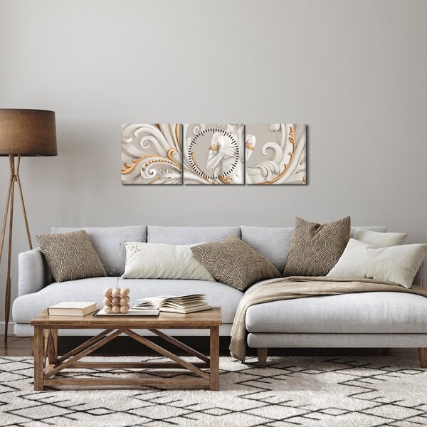 Tablou - Imagine a zeiței într-un fundal ornamental (cu ceas) (90x30 cm)