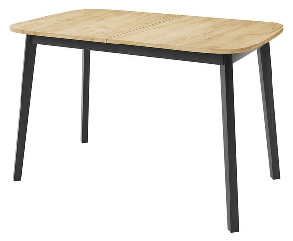 Masă sufragerie extensibilă 130 cm Grospan S 130x80 (Stejar craft auriu + Negru) (pentru 4-6 persoane). 1105346