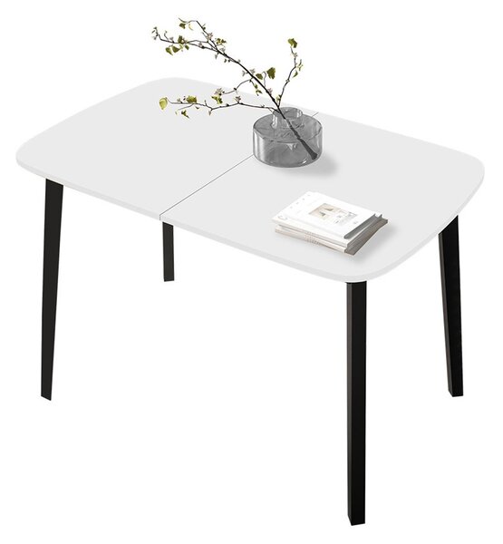 Masă sufragerie extensibilă 130 cm Grospan S 130x80 (Alb + Negru) (pentru 4-6 persoane). 1105347