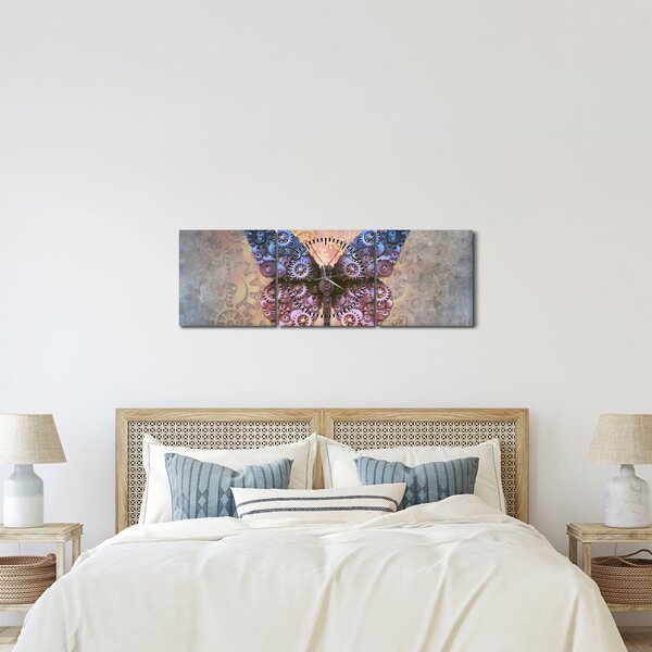 Tablou - Fluture steampunk (cu ceas) (90x30 cm)