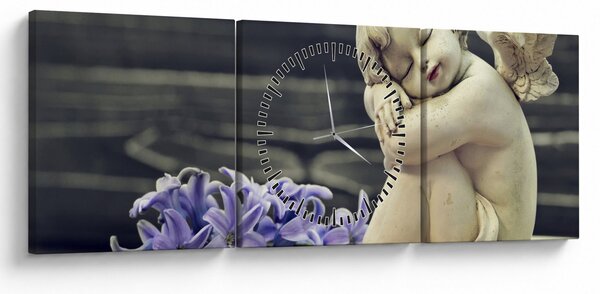 Tablou - Înger cu floare (cu ceas) (90x30 cm)