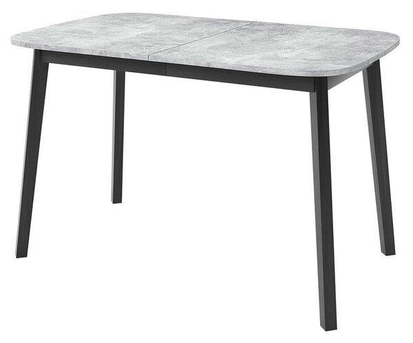 Masă sufragerie extensibilă 130 cm Grospan S 130x80 (Gri Marmură + Negru) (pentru 4-6 persoane). 1105348