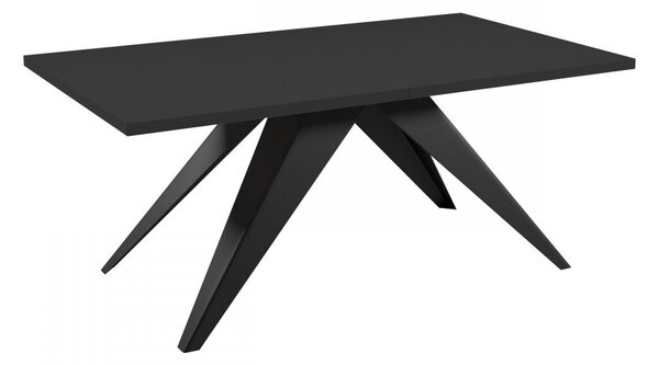 Masă sufragerie extensibilă Awalean 140 (Negru + Negru molet) (pentru 6-10 persoane). 1105359