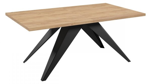 Masă sufragerie extensibilă Awalean 140 (Negru + Stejar craft auriu) (pentru 6-10 persoane). 1105357