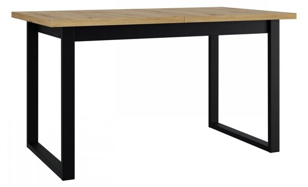 Masă sufragerie extensibilă Elarna 80 x 140 180 III (Stejar artisan + Negru) (pentru 4-8 persoane). 1105372