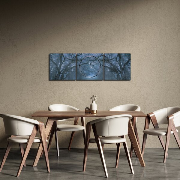 Tablou - Pădurea în ceață (cu ceas) (90x30 cm)