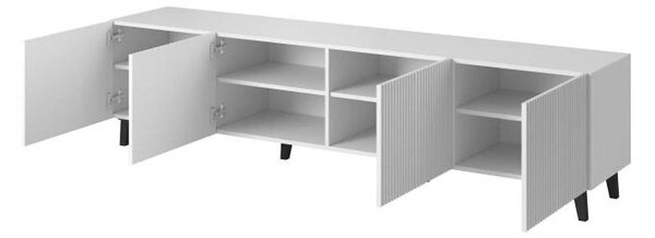 Comoda TV mare PAFOS, alb, PAL laminat, 200x40x52 cm