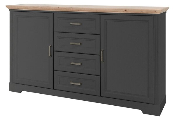 Comoda JASMIN, gri grafit/stejar artisan, PAL, 164x41x90 cm