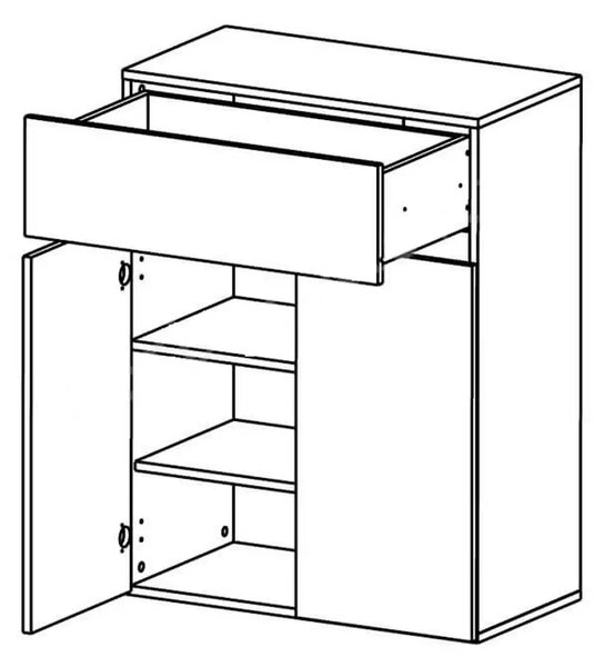 Comoda LONDON 7, casmir/gri antracit, PAL, 70x38x94 cm