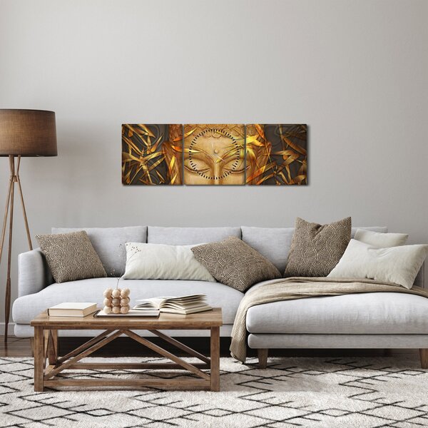 Tablou - Buddha de aur (cu ceas) (90x30 cm)