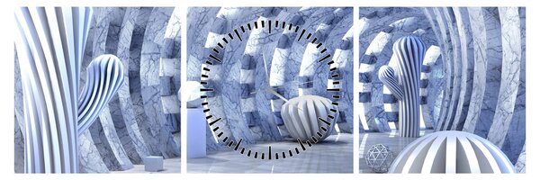 Tablou - 3D Abstract (cu ceas) (90x30 cm)