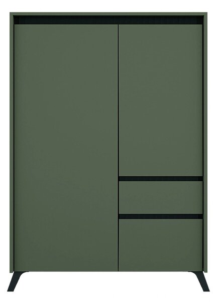 Comoda LOUNGE 4, verde/negru, PAL, 95x45x152.5 cm